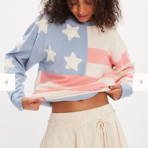 Free People Tricia Fix Stars & Stripes Sweatshirt